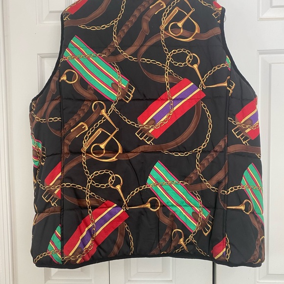 Ralph Lauren Monogram Crest Equestrian Quilted Reversible Vest - Picture 9 of 10
